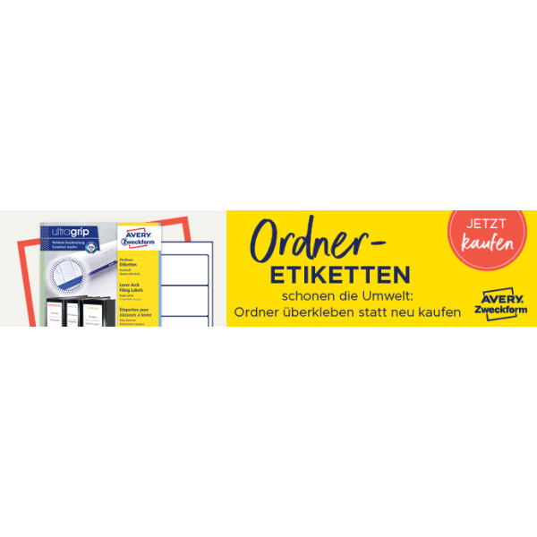 AVERY Zweckform Ordnerr&uuml;cken-Etiketten, 38 x 192 mm, gelb