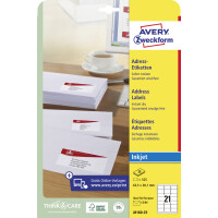 AVERY Zweckform Inkjet Adress-Etiketten, 99,1 x 42,3 mm