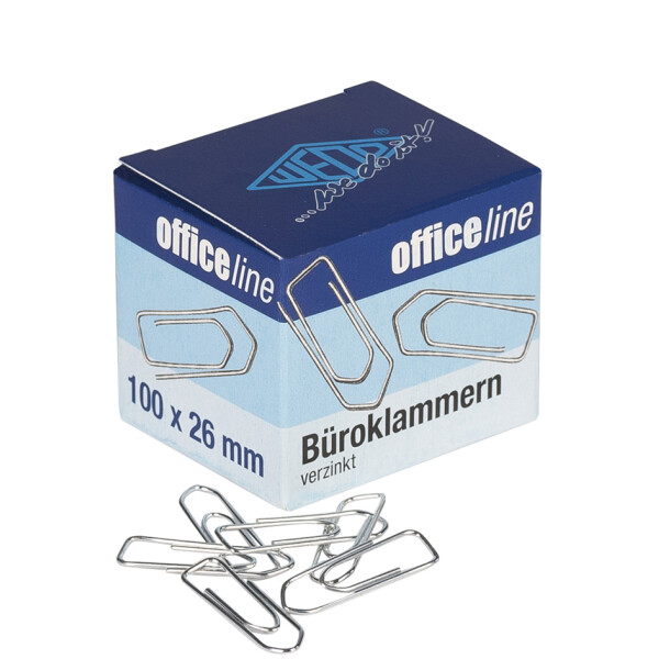 WEDO B&uuml;roklammern, glanzverzinkt, 26 mm, Gro&szlig;packung