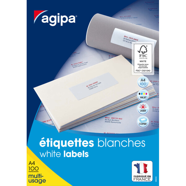 agipa Universal-Etiketten, 70 x 35 mm, wei&szlig;, rechteckig