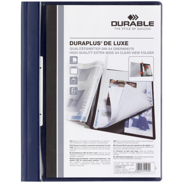 DURABLE Schnellhefter DURAPLUS de Luxe, DIN A4, weiß