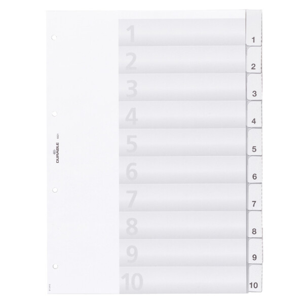 DURABLE Kunststoff-Register, A4, 10-teilig, transparent