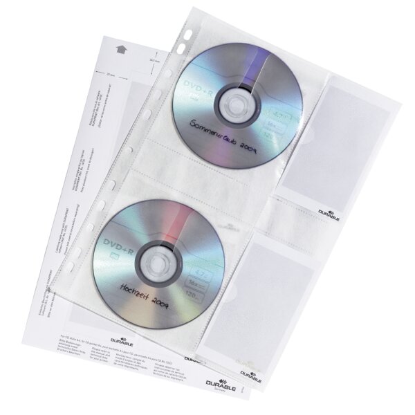 DURABLE CD- DVD-H&uuml;lle COVER M, f&uuml;r 4 CDs, PP, DIN A4