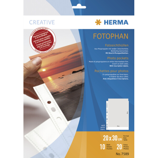 HERMA Fotophan Sichth&uuml;llen DIN A4, f&uuml;r Fotos 9 x 13 cm, hoch