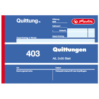 herlitz Formularbuch "Quittung 403", DIN A6, 2 x 50 Blatt
