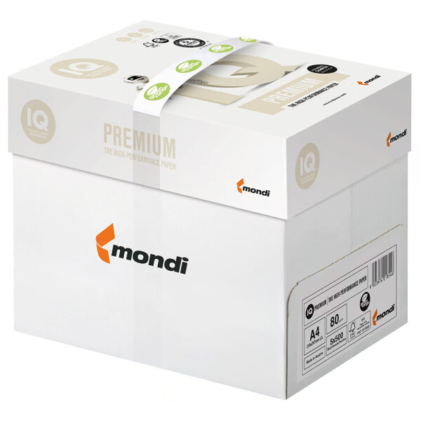 IQ Premium Premiumpapier hochweiß A4 80g/m2 - 1 Karton (2.500 Blatt)
