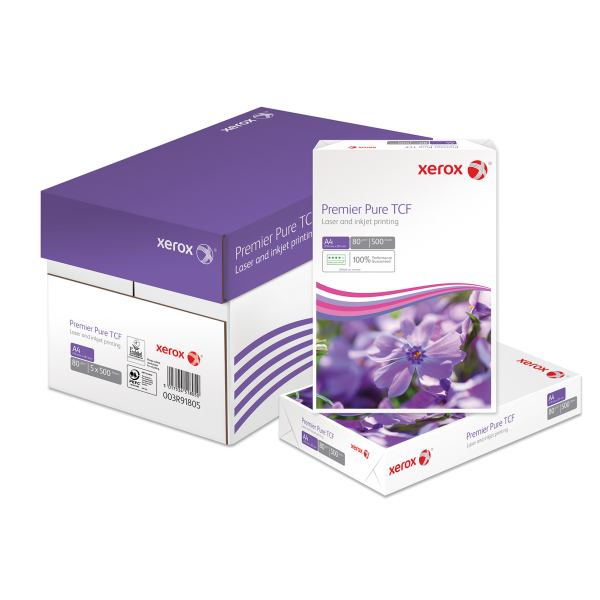 XEROX Premier Pure TCF Businesspapier weiß A4 80g -  1 Karton (2.500 Blatt)