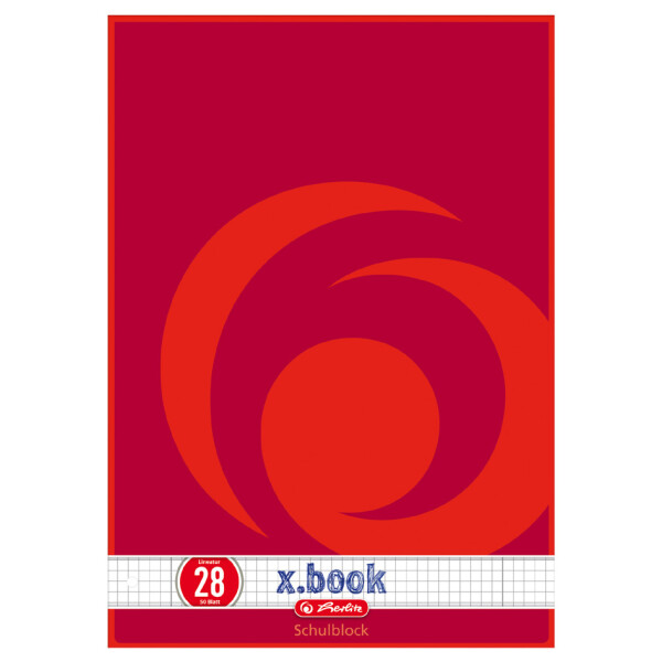 herlitz Schulblock x.book, DIN A4, Lineatur 28 kariert