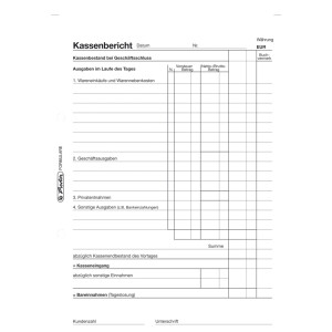 herlitz Formularbuch "Kassenbericht 501" DIN A5, 50 Blatt