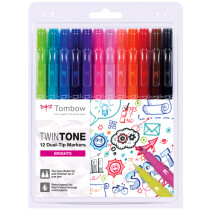 Tombow Doppelfasermaler "TwinTone" Bright Colours, 12er Set