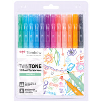 Tombow Doppelfasermaler "TwinTone" Pastell Colours, 12er Set