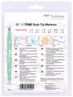 Tombow Doppelfasermaler "TwinTone" Pastell Colours, 12er Set