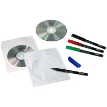 hama CD- DVD-Papiertasche, für 1 CD DVD, weiß