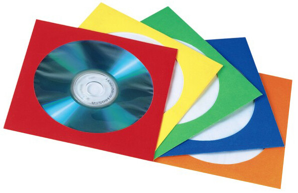 hama CD- DVD-Papiertasche, für 1 CD DVD, farbig sortiert
