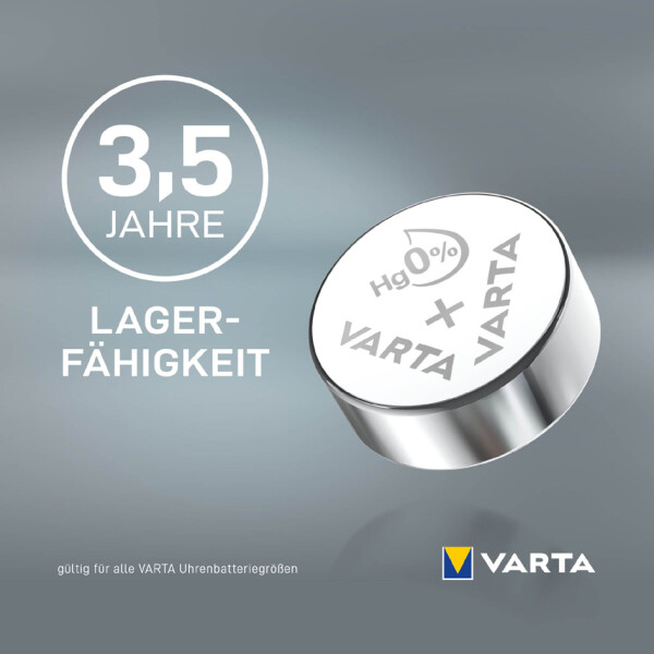 VARTA Silber-Oxid Uhrenzelle, V319 (SR64), 1,55 Volt