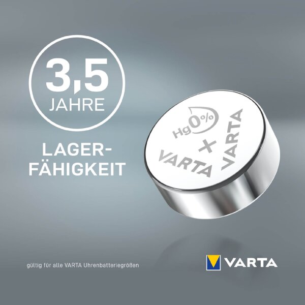 VARTA Silber-Oxid Uhrenzelle, V386 (SR43), 1,55 Volt