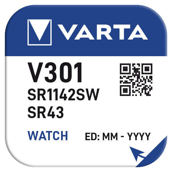 VARTA Silber-Oxid Uhrenzelle, V396 (SR59), 1,55 Volt