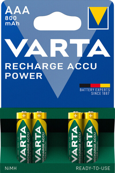VARTA NiMH Akku "Rechargeable Accu", Micro (AAA), 800 mAh