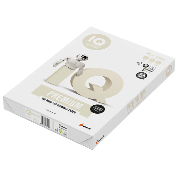 IQ Premium Premiumpapier hochwei&szlig; A3 80g  - 1 Karton (2.500 Blatt)