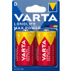 VARTA Alkaline Batterie Longlife Max Power, Mono (D)