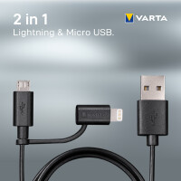 VARTA Ladekabel & Datenkabel 2in1 Micro USB MFI...