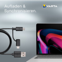 VARTA Ladekabel & Datenkabel 2in1 Micro USB MFI Lightning