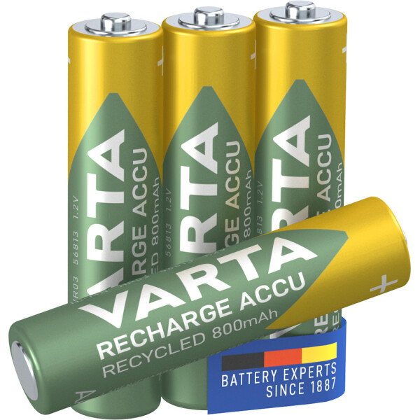 VARTA NiMH Akku "RECHARGE ACCU Recycled", Micro AAA, 800 mAh