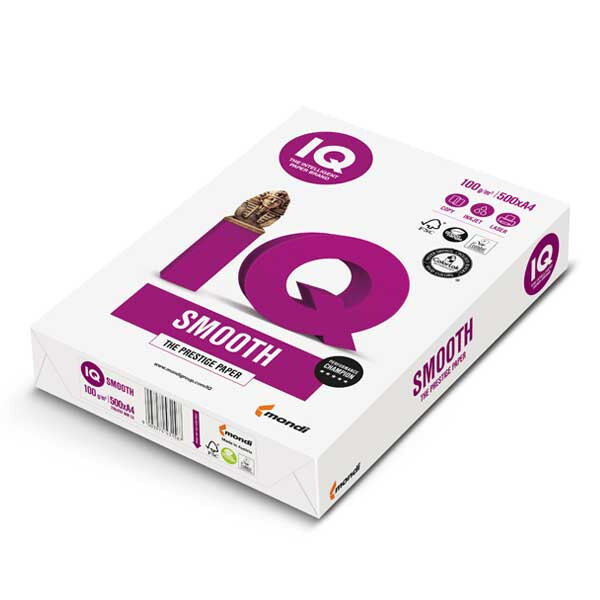 IQ Smooth hochweiß Kopierpapier A4 100g/m2 - 1 Karton (2.000 Blatt)