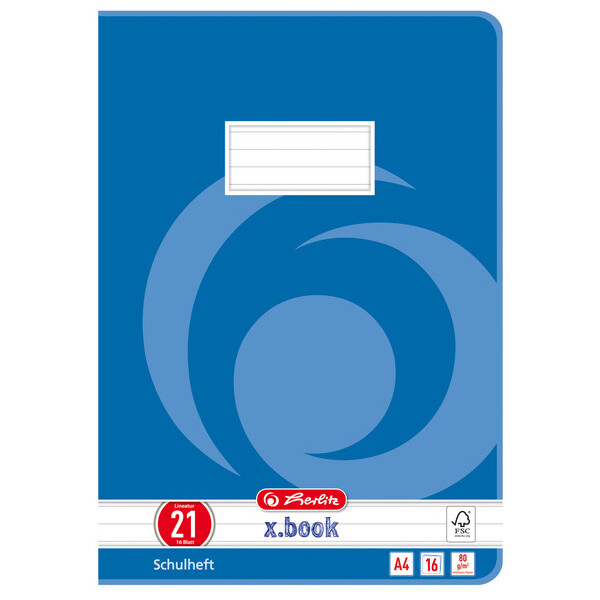 herlitz Schulheft x.book, DIN A4, Lineatur 27 liniert