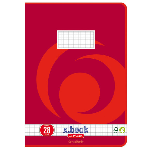 herlitz Schulheft x.book, DIN A4, Lineatur 28 kariert