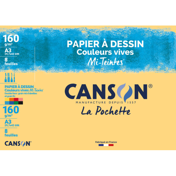 CANSON Zeichenpapier Mi-Teintes, DIN A3, schwarz