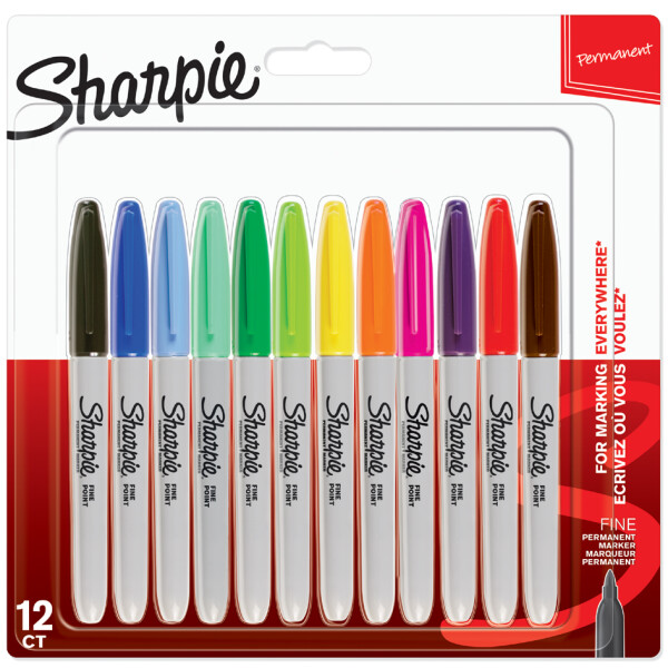 Sharpie Permanent-Marker FINE, 12er Blisterkarte
