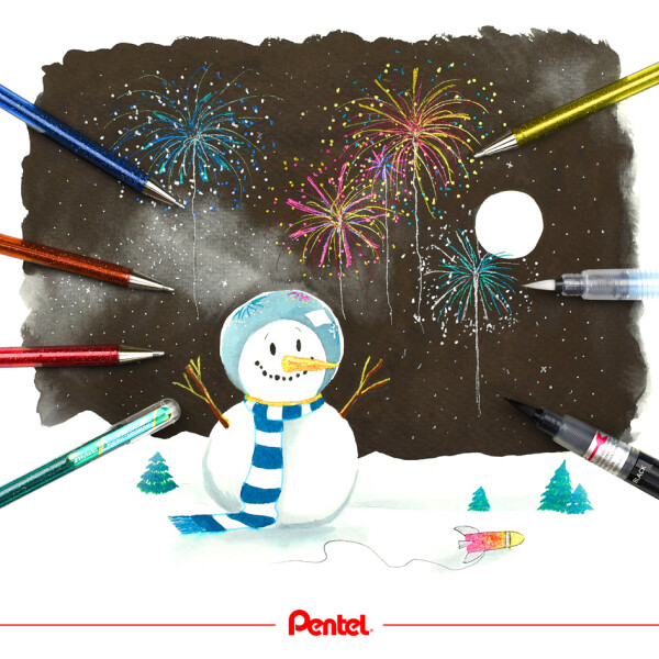 Pentel Hybrid Gel-Tintenroller Glitter Pen Dual Metallic