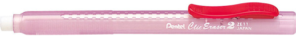 Pentel Radierstift ClicEraser2 ZE11T, rot-transparent