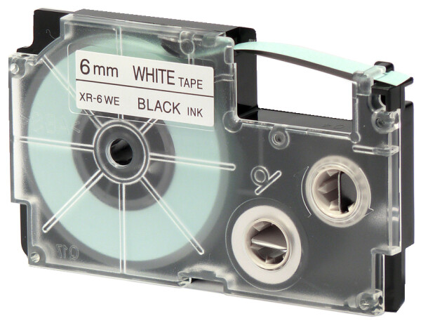 CASIO XR Schriftbandkassette, schwarz auf weiß, 18 mm 8 m