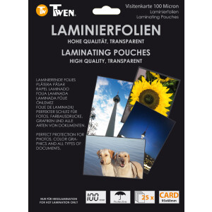TWEN Laminierfolientasche für Visitenkarten, 60 x 90 mm