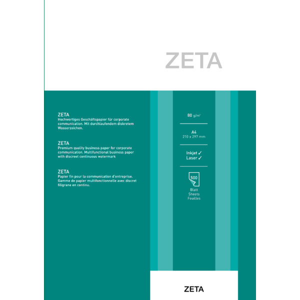 Reflex ZETA Hartpostpapier, DIN A4, 80 g qm, naturweiß