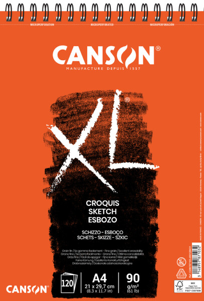CANSON Skizzen- und Studienblock "XL", DIN A5, 90 g qm