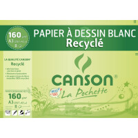 CANSON Zeichenpapier Recycling, weiß, DIN A3, 160 g qm