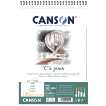 CANSON Zeichenpapier-Spiralblock "C" à grain, A3, 180 g qm
