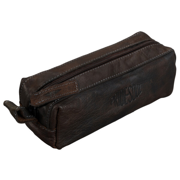PRIDE&SOUL Schlamper-Etui, aus Leder, marone