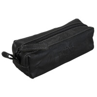 PRIDE&SOUL Schlamper-Etui, aus Leder, schwarz