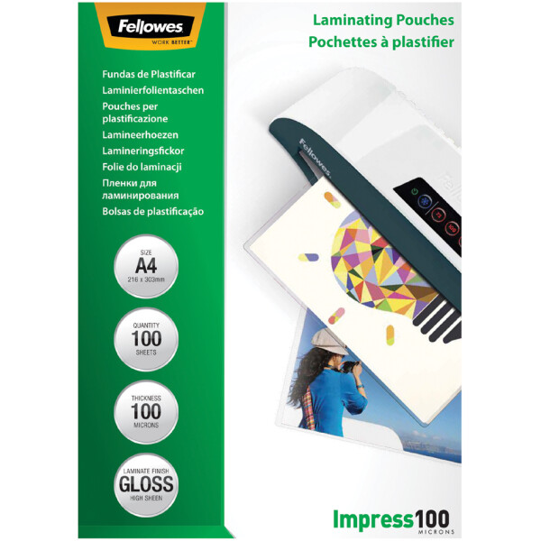 Fellowes Laminierfolientasche, DIN A4, glänzend, 160 mic