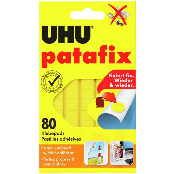 UHU Klebepads patafix, wieder ablösbar, weiß