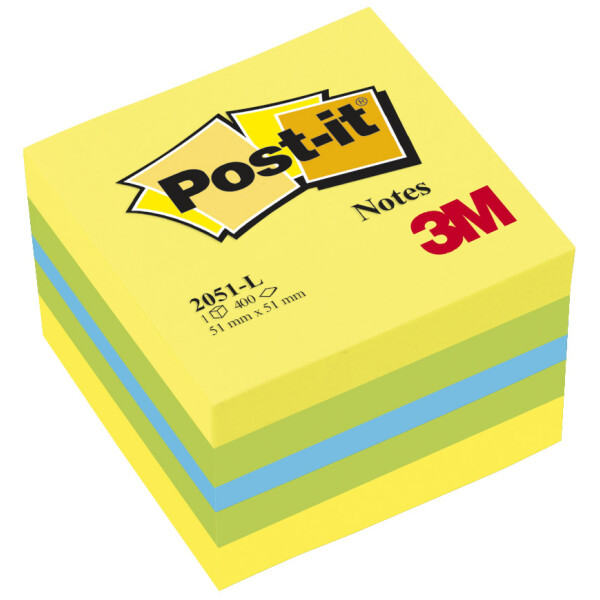 Post-it Haftnotiz-Würfel notes Mini, 51 x 51 mm, mehrfarbig