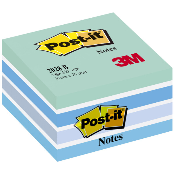 Post-it Haftnotiz-Würfel notes, 76 x 76 mm, blau grün