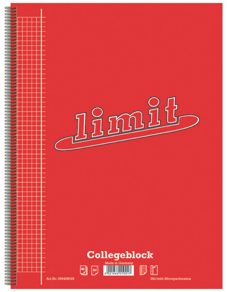 Limit Collegeblock, DIN A4, liniert, 80 Blatt
