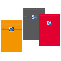 Oxford Notizblock, DIN A4, kariert, 80 Blatt, grau