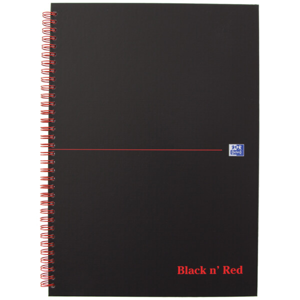 Oxford Spiralbuch "Black n Red", DIN A5, liniert, Karton