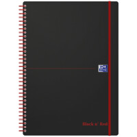 Oxford Spiralbuch Office "Black n Red", DIN A4, kariert, PP